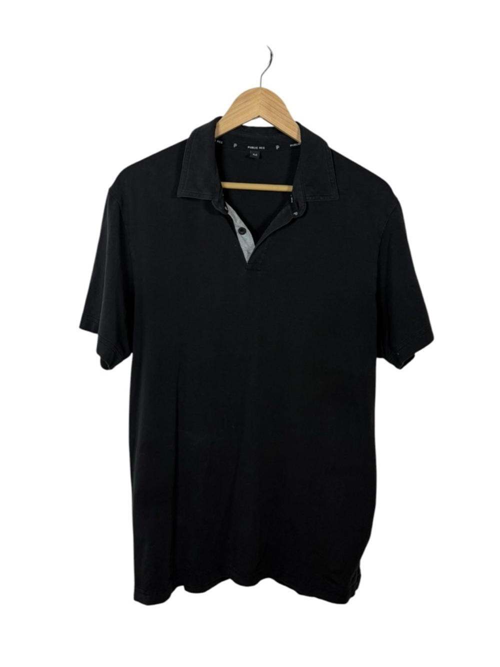 Public Rec Go-To Polo Shirt Black Pima Cotton Blend Performance Size M